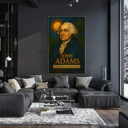 John Adams Stained Glass Presidential Poster PosterGoat