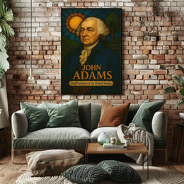 John Adams Stained Glass Presidential Poster PosterGoat