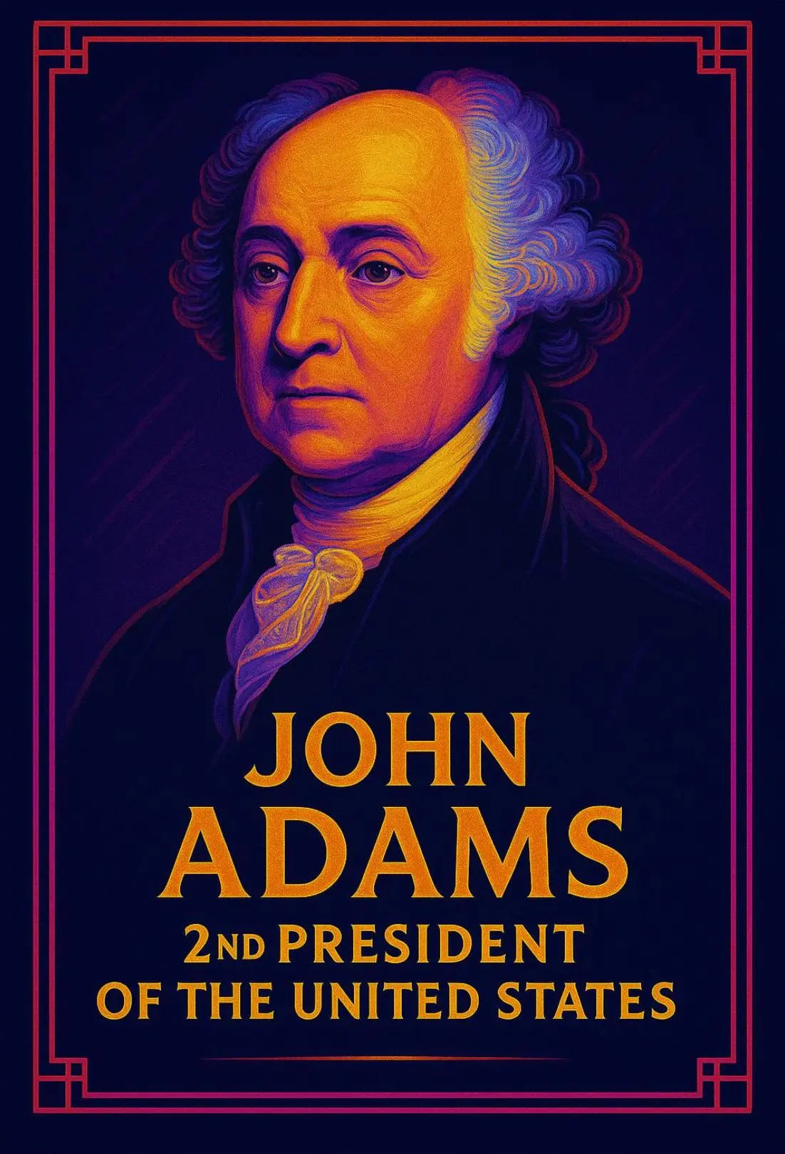 John Adams Vibrant Modern Historical Presidential Poster PosterGoat
