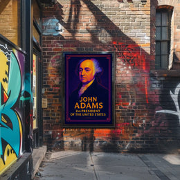 John Adams Vibrant Modern Historical Presidential Poster PosterGoat