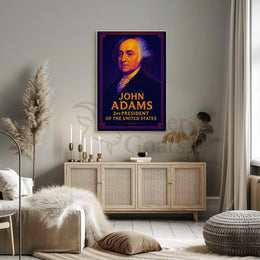 John Adams Vibrant Modern Historical Presidential Poster PosterGoat