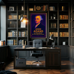 John Adams Vibrant Modern Historical Presidential Poster PosterGoat