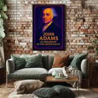 John Adams Vibrant Modern Historical Presidential Poster PosterGoat