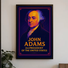 John Adams Vibrant Modern Historical Presidential Poster PosterGoat