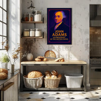 John Adams Vibrant Modern Historical Presidential Poster PosterGoat