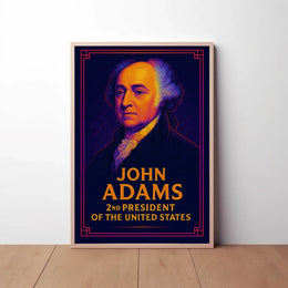 John Adams Vibrant Modern Historical Presidential Poster PosterGoat