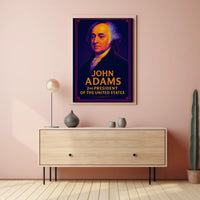 John Adams Vibrant Modern Historical Presidential Poster PosterGoat