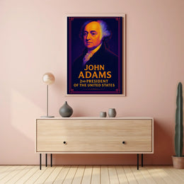 John Adams Vibrant Modern Historical Presidential Poster PosterGoat