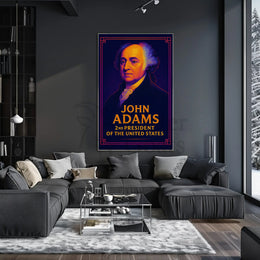 John Adams Vibrant Modern Historical Presidential Poster PosterGoat