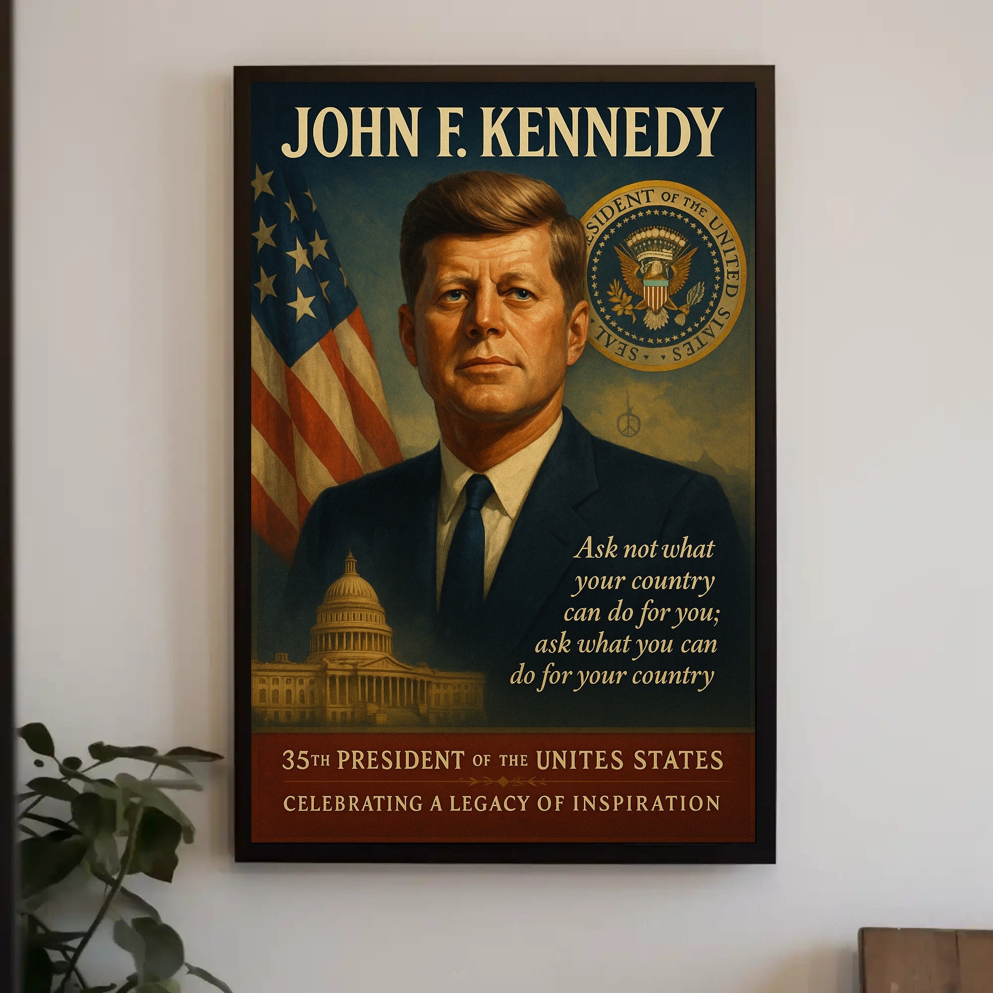 John F. Kennedy 35th President Poster PosterGoat
