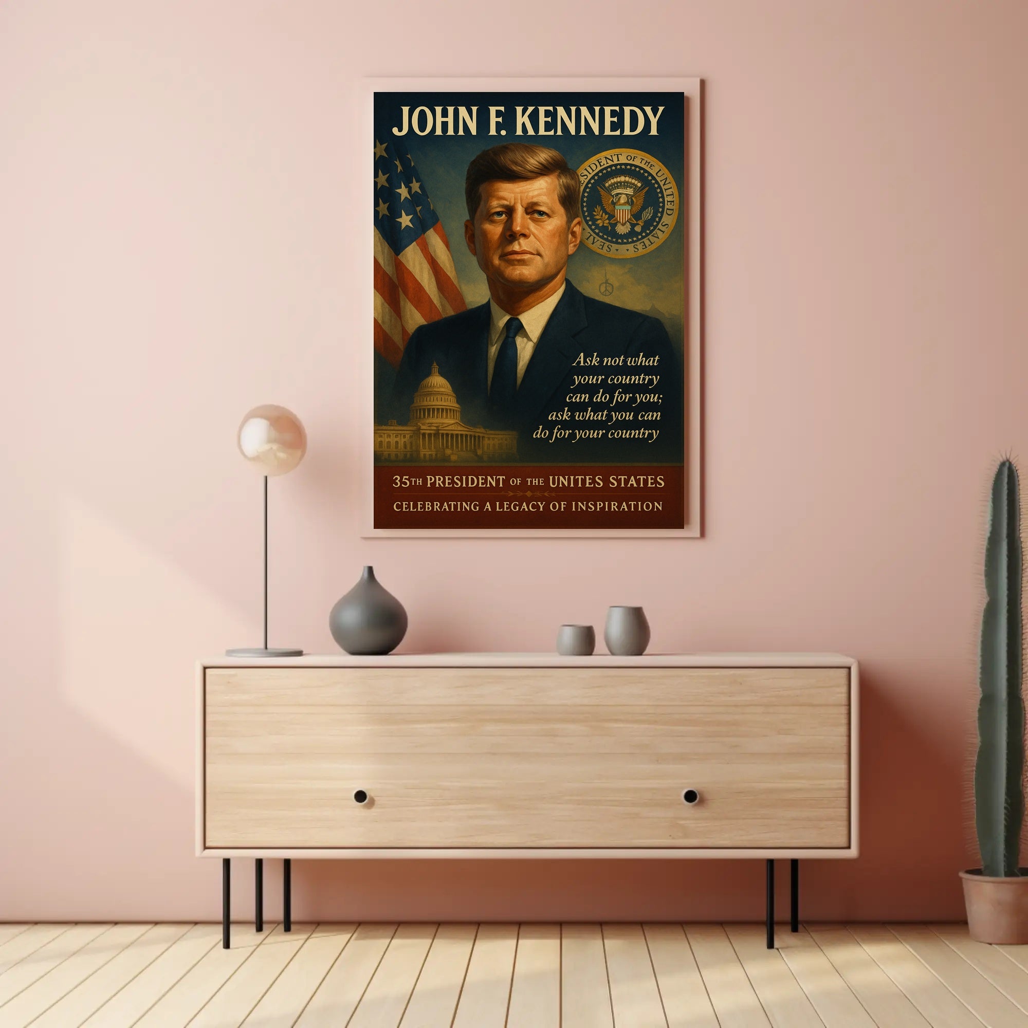 John F. Kennedy 35th President Poster PosterGoat