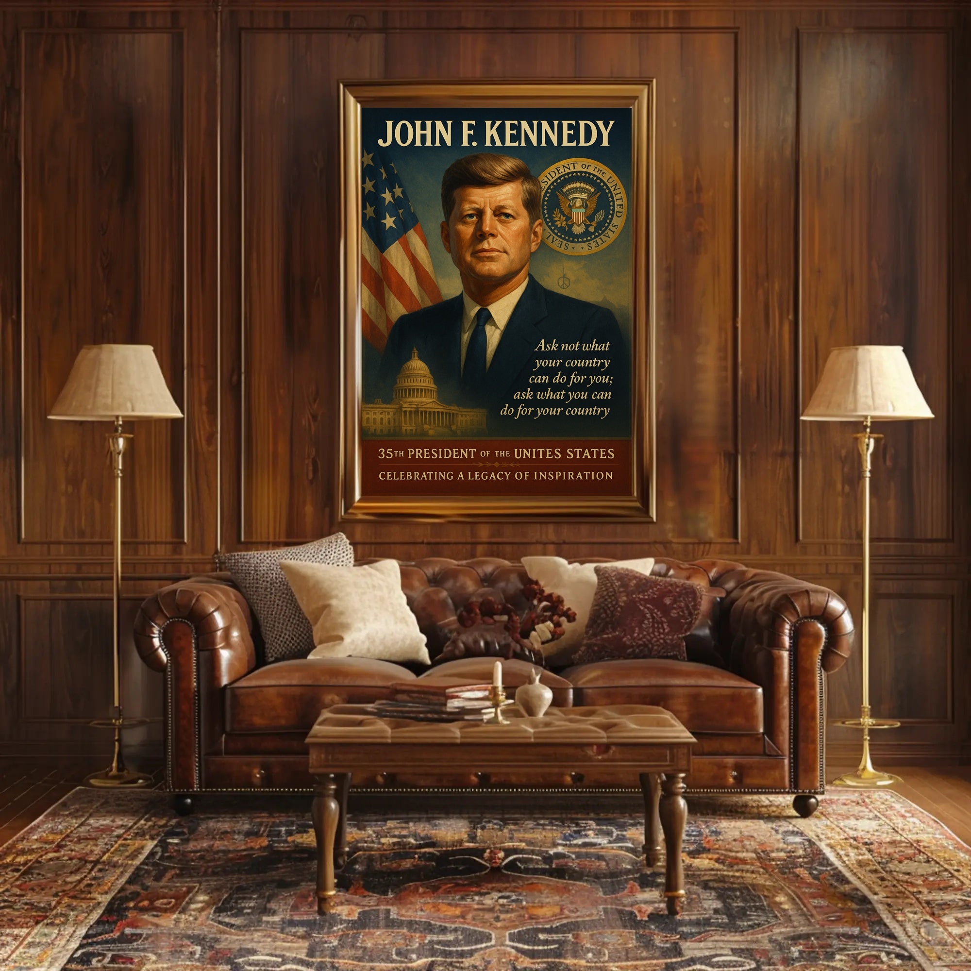 John F. Kennedy 35th President Poster PosterGoat