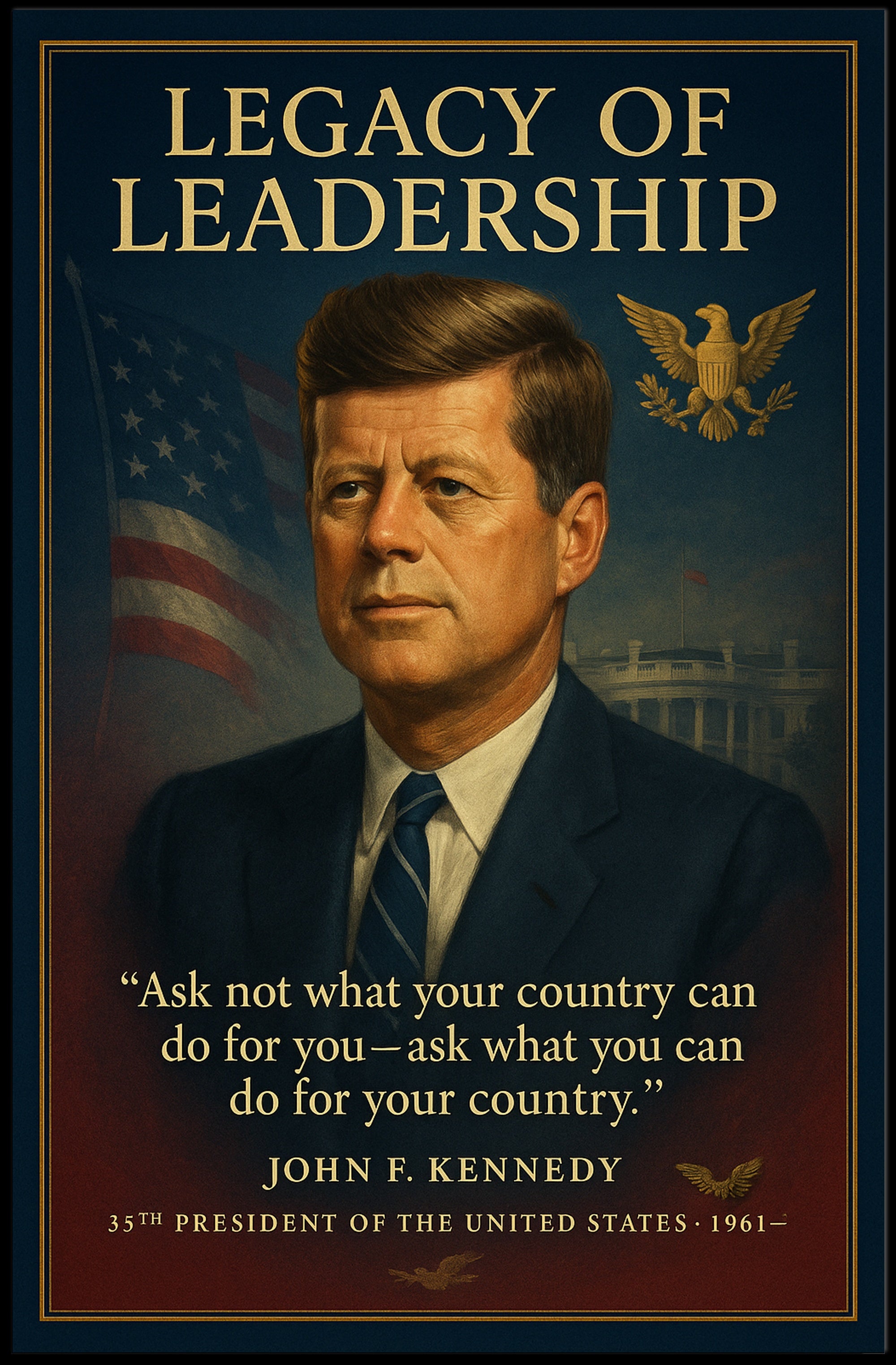 John F. Kennedy 35th President Poster PosterGoat