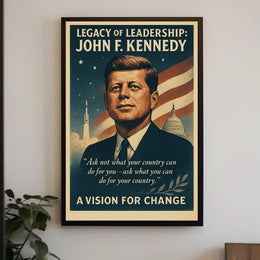 John F. Kennedy Legacy of Leadership Poster PosterGoat