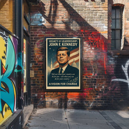 John F. Kennedy Legacy of Leadership Poster PosterGoat