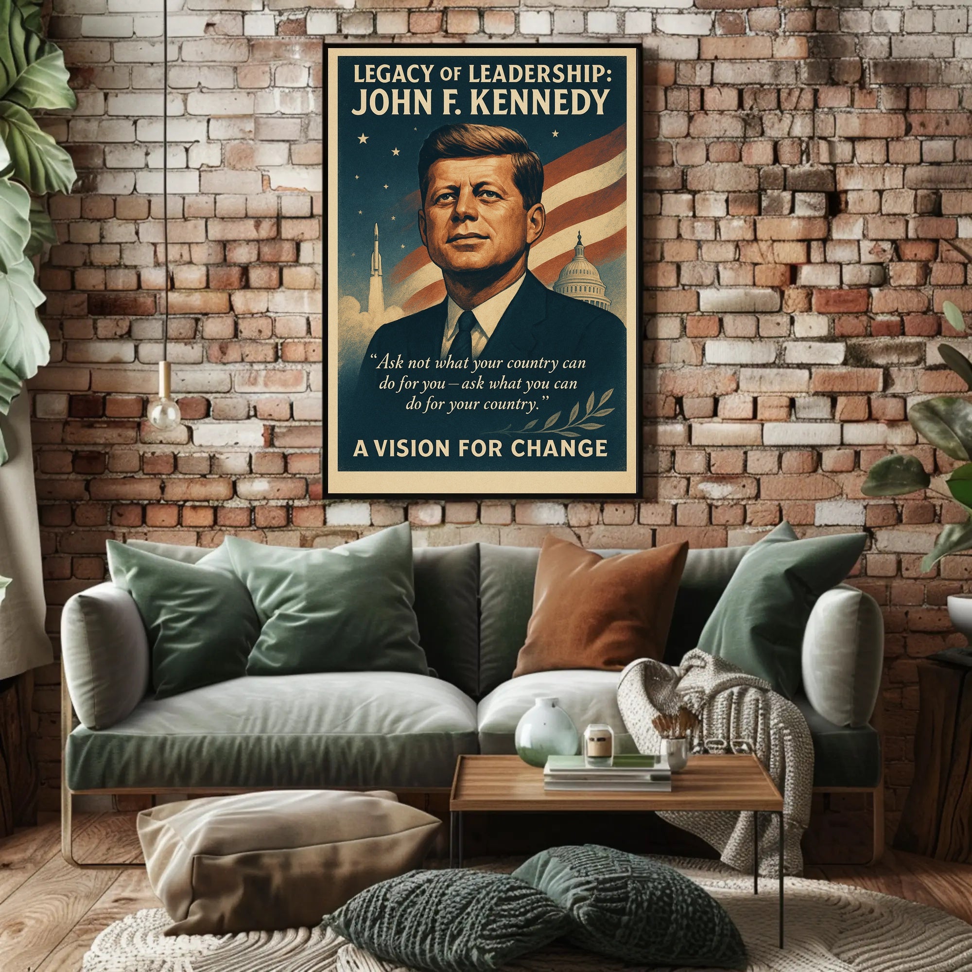 John F. Kennedy Legacy of Leadership Poster PosterGoat