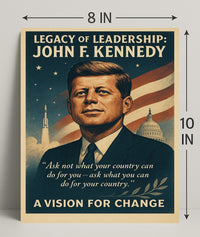 John F. Kennedy Legacy of Leadership Poster PosterGoat