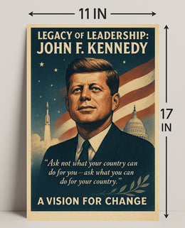 John F. Kennedy Legacy of Leadership Poster PosterGoat