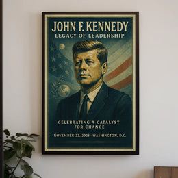 John F. Kennedy Legacy of Leadership Poster PosterGoat