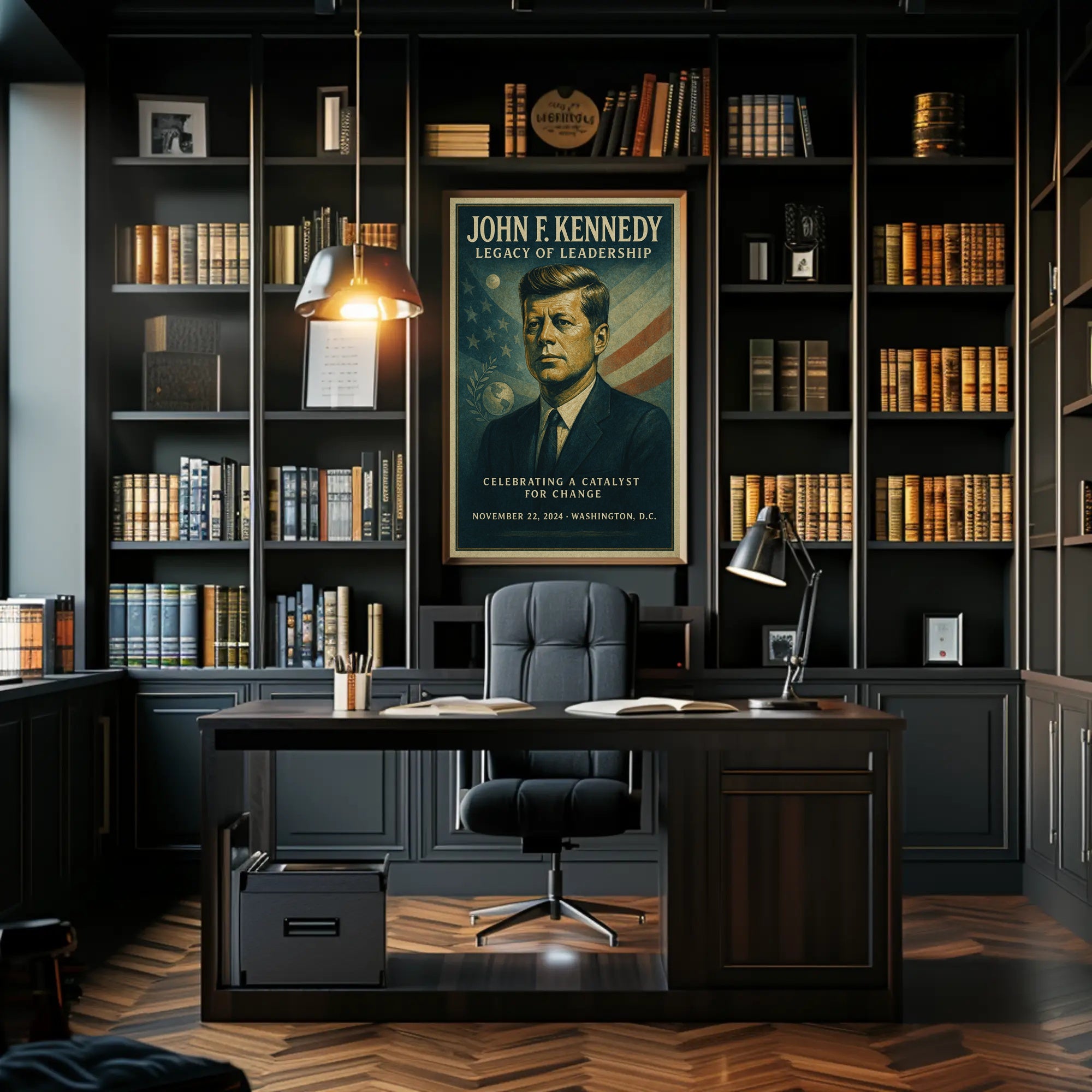 John F. Kennedy Legacy of Leadership Poster PosterGoat