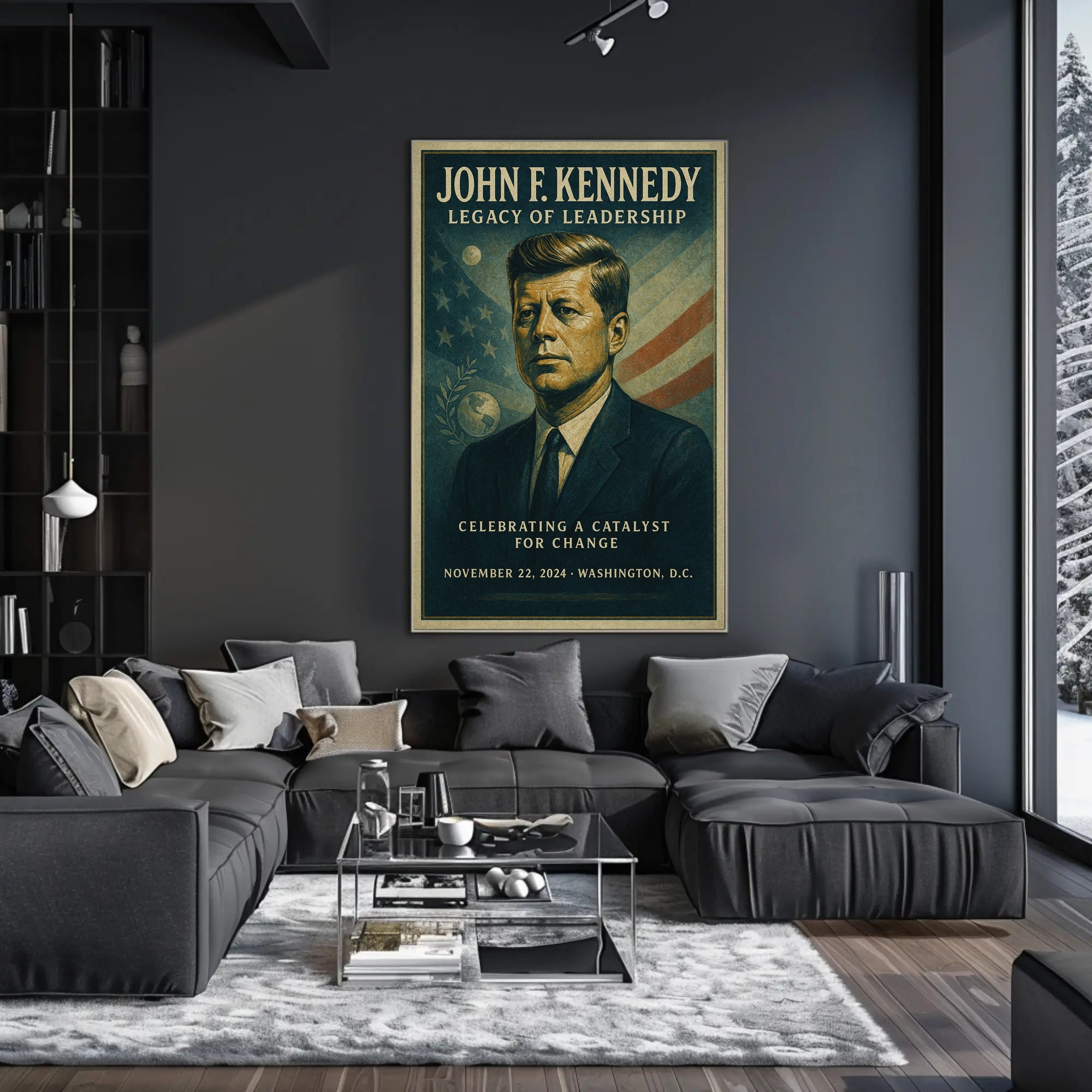 John F. Kennedy Legacy of Leadership Poster PosterGoat