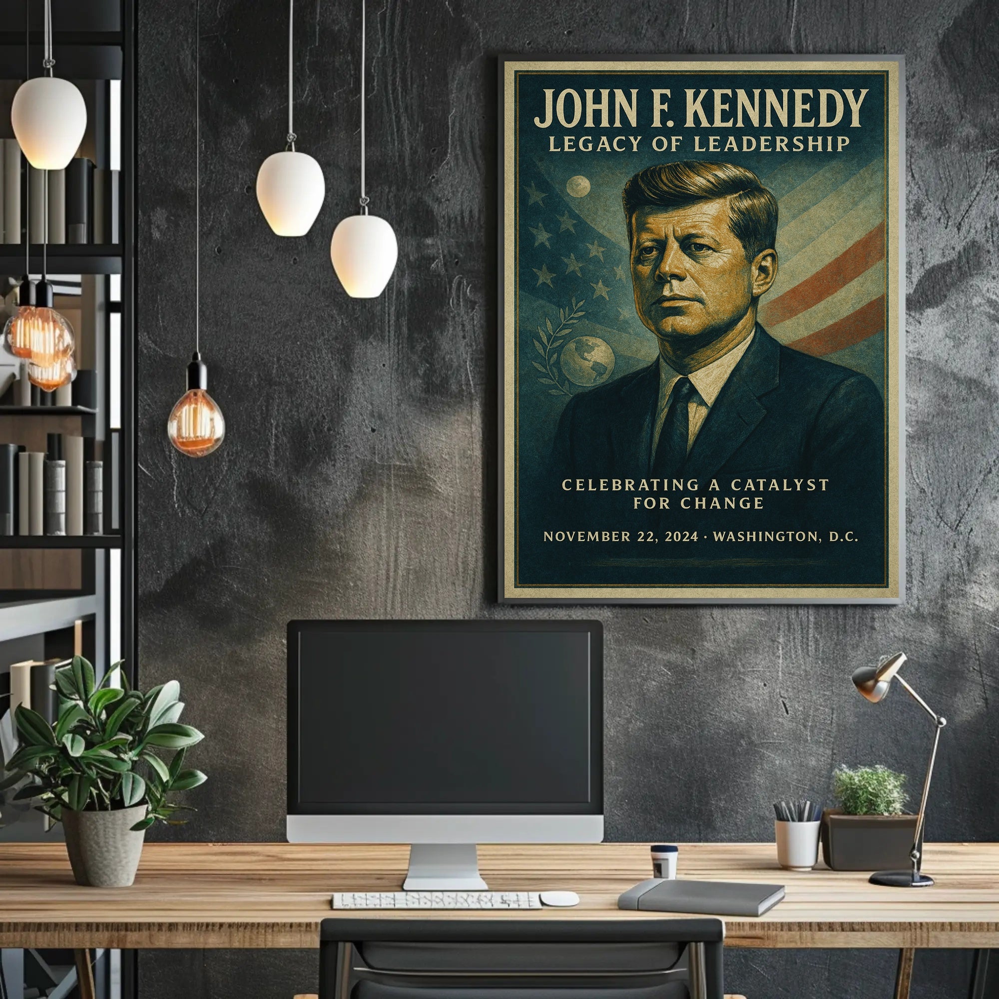 John F. Kennedy Legacy of Leadership Poster PosterGoat