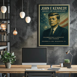 John F. Kennedy Legacy of Leadership Poster PosterGoat