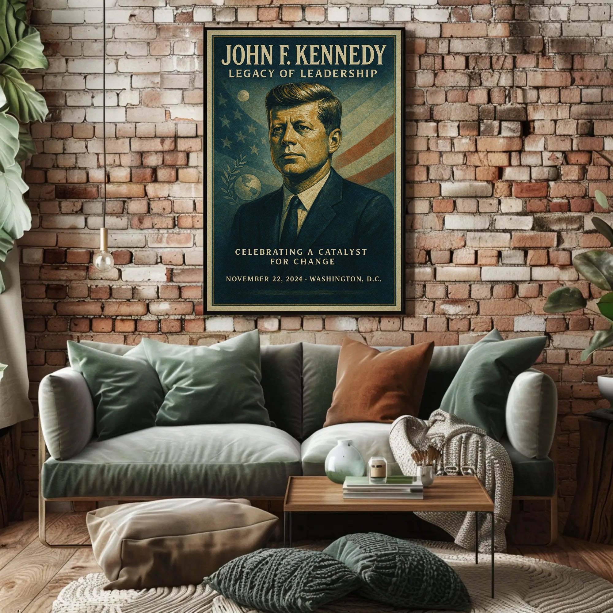 John F. Kennedy Legacy of Leadership Poster PosterGoat