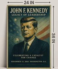 John F. Kennedy Legacy of Leadership Poster PosterGoat