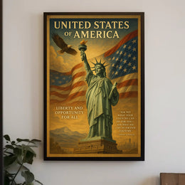 John F. Kennedy Quote Liberty and Opportunity Poster PosterGoat
