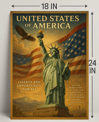 John F. Kennedy Quote Liberty and Opportunity Poster PosterGoat