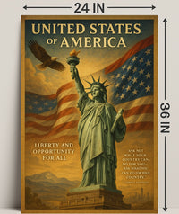 John F. Kennedy Quote Liberty and Opportunity Poster PosterGoat