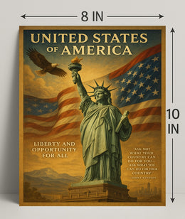 John F. Kennedy Quote Liberty and Opportunity Poster PosterGoat