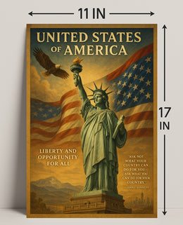 John F. Kennedy Quote Liberty and Opportunity Poster PosterGoat