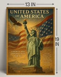 John F. Kennedy Quote Liberty and Opportunity Poster PosterGoat