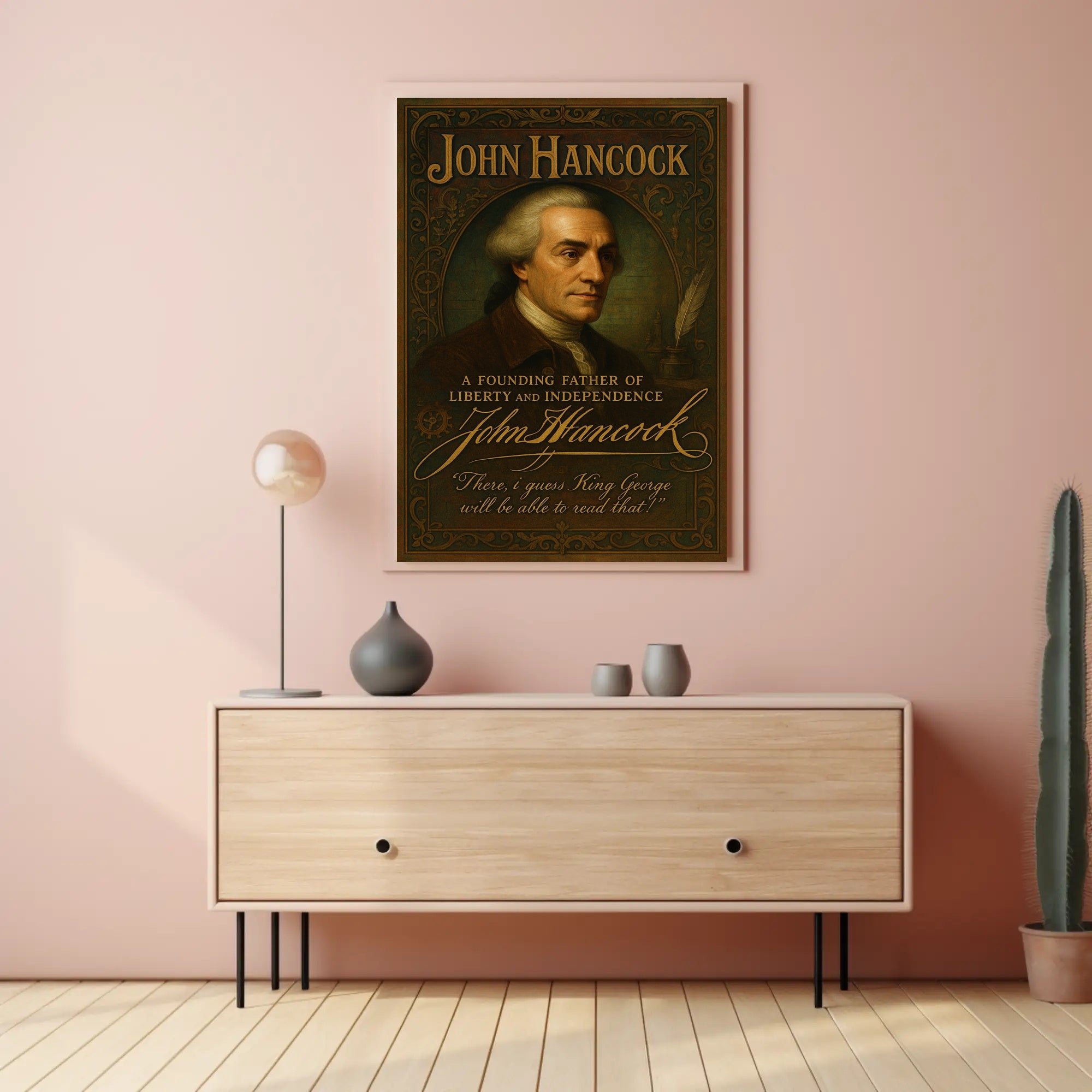 John Hancock Founding Father Poster PosterGoat