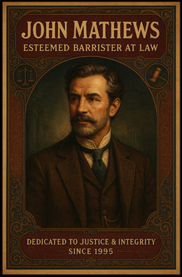 John Mathews Esteemed Barrister at Law Poster PosterGoat