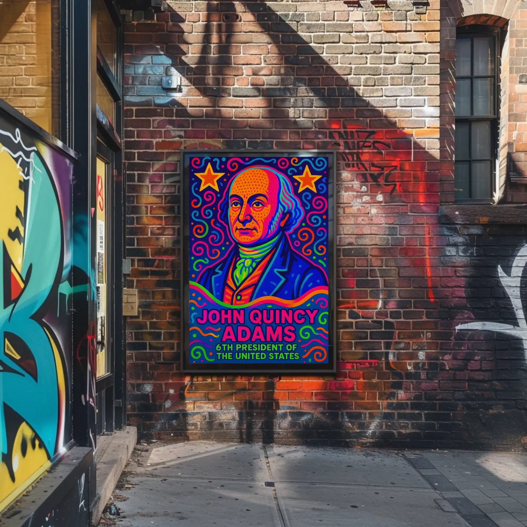 John Quincy Adams Pop Art Presidential Poster PosterGoat