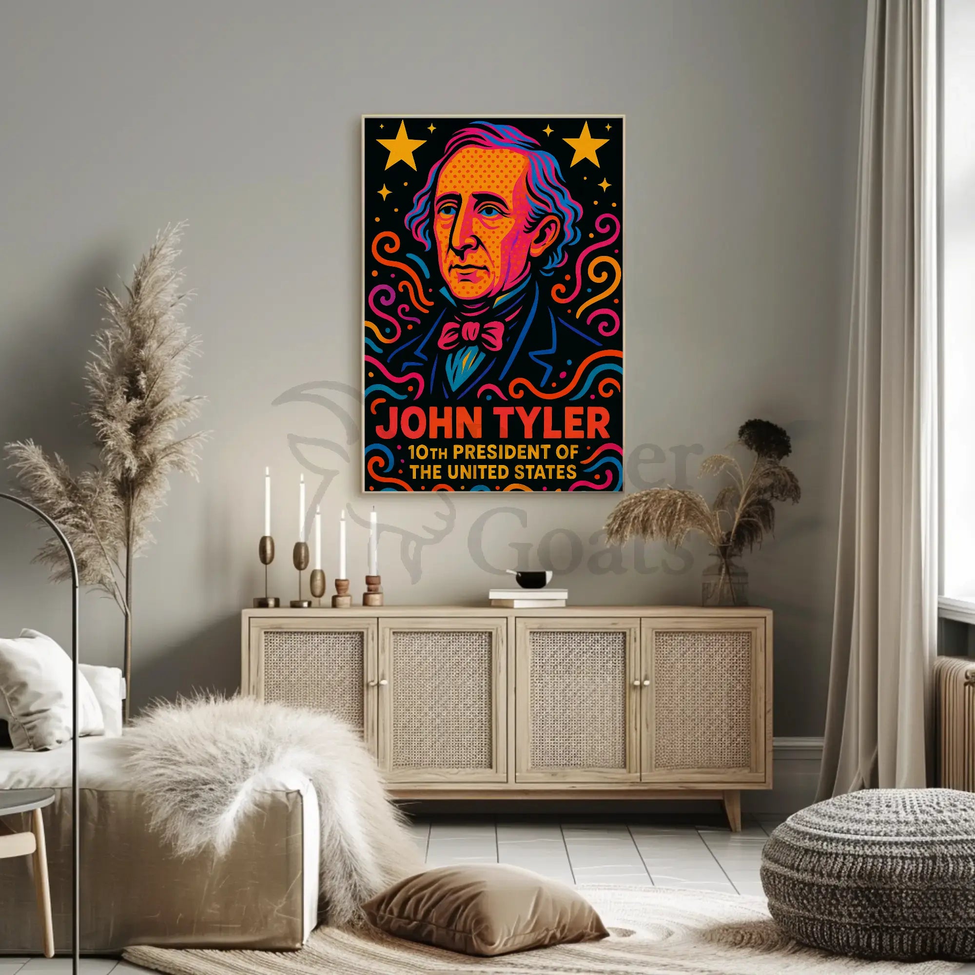 John Tyler Pop Art Historical Poster PosterGoat