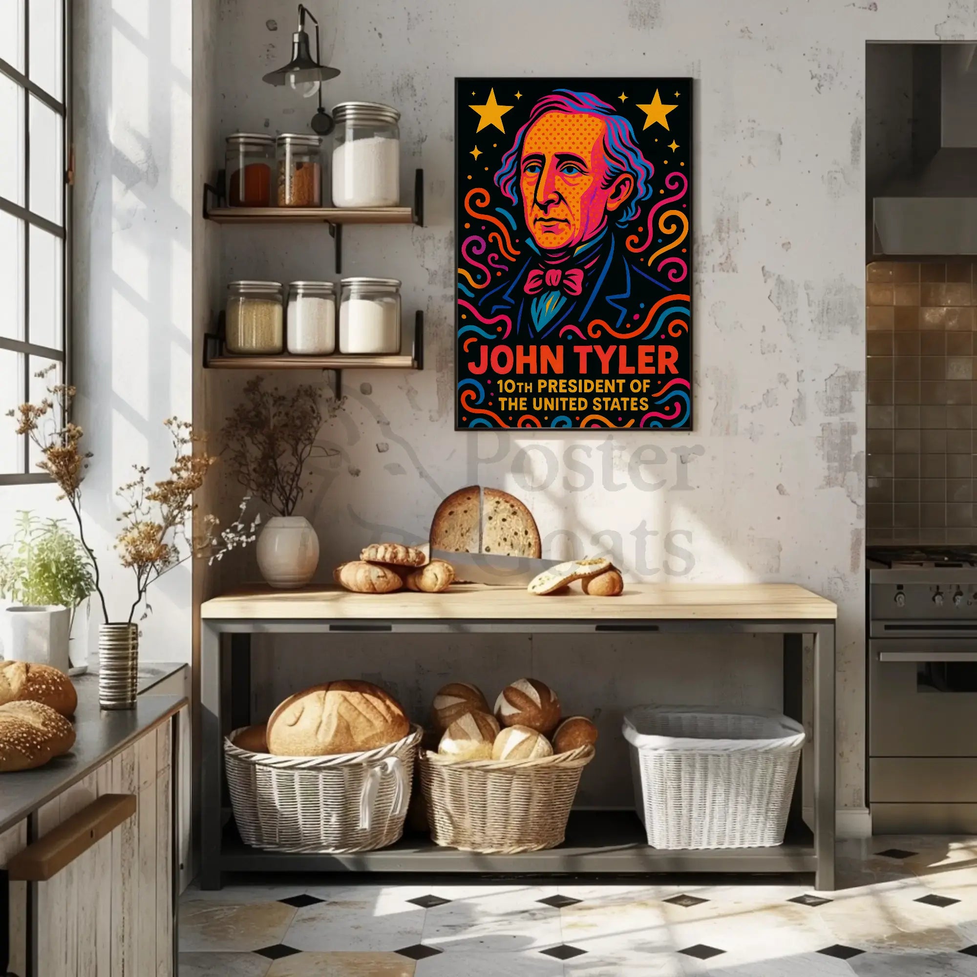 John Tyler Pop Art Historical Poster PosterGoat