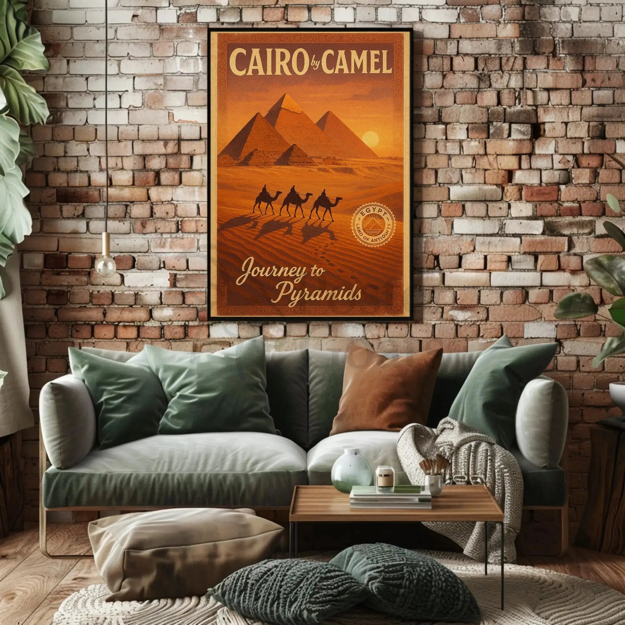 Journey to Pyramids Vintage Travel Poster PosterGoat
