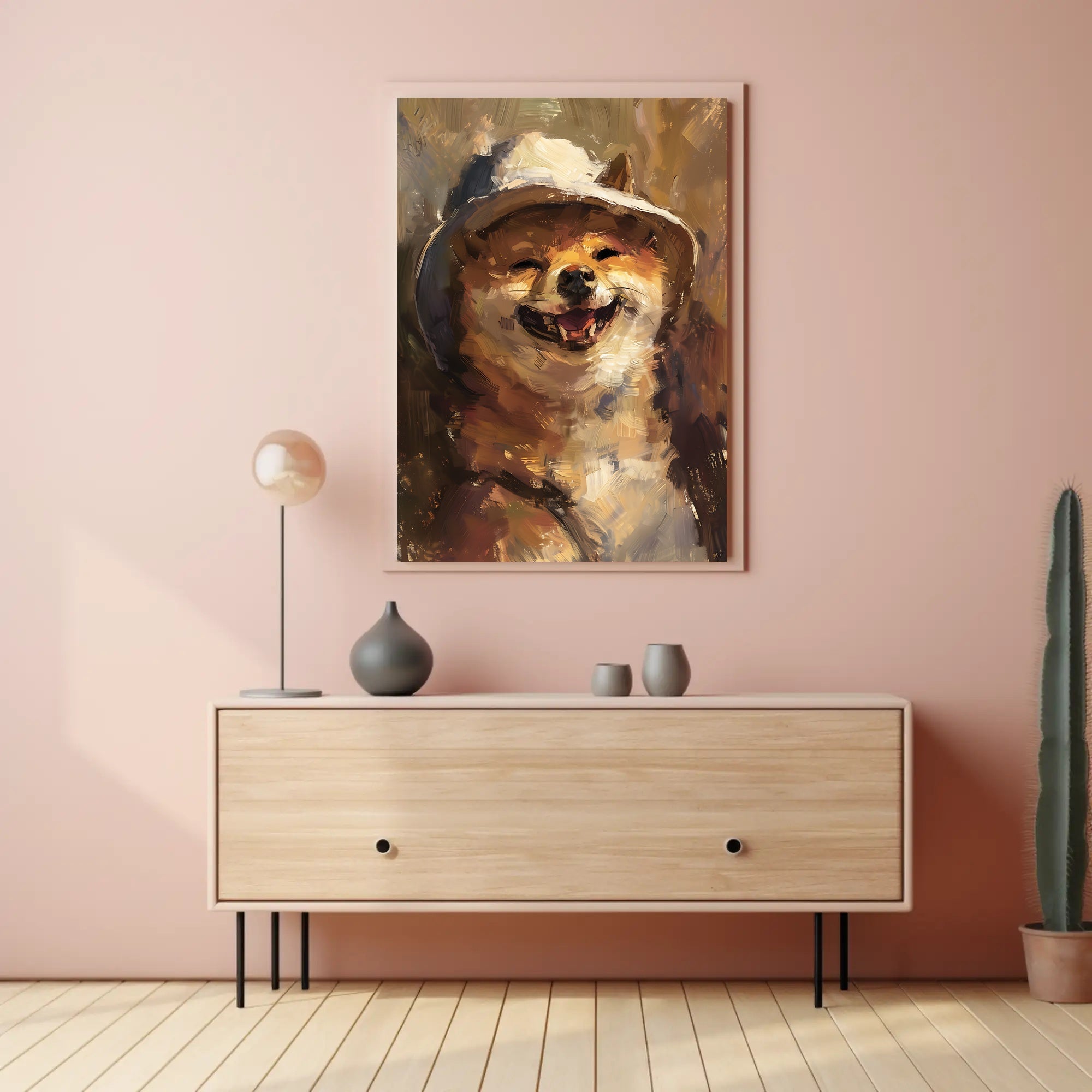Joyful Shiba Inu Bucket Hat Animal Poster PosterGoat