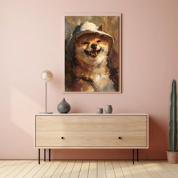 Joyful Shiba Inu Bucket Hat Animal Poster PosterGoat