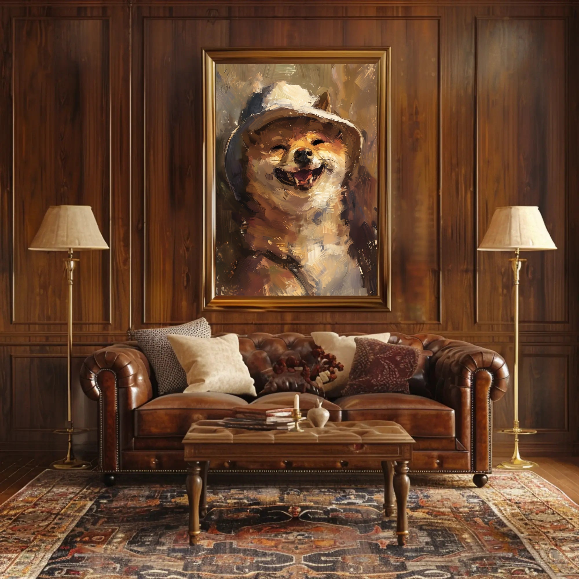 Joyful Shiba Inu Bucket Hat Animal Poster PosterGoat