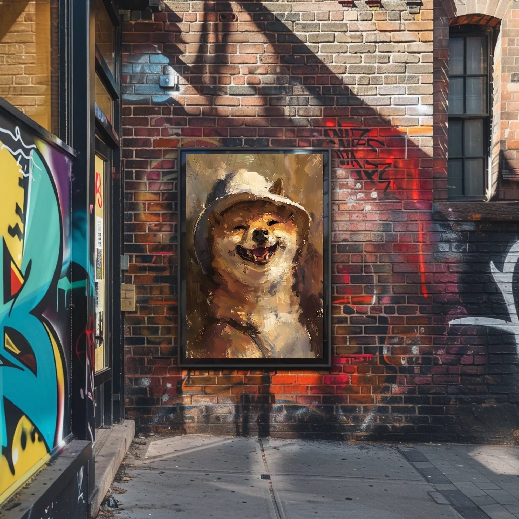 Joyful Shiba Inu Bucket Hat Animal Poster PosterGoat