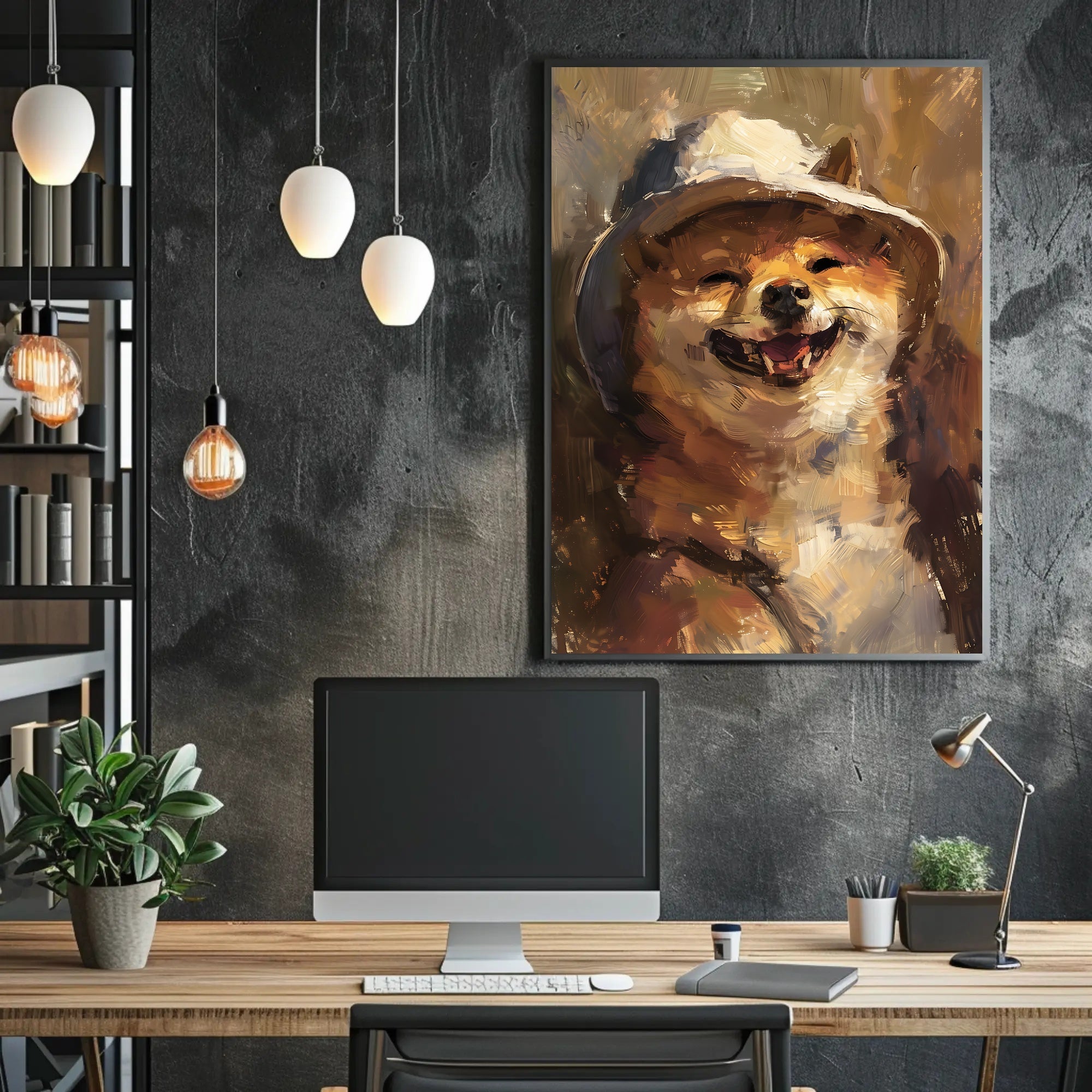 Joyful Shiba Inu Bucket Hat Animal Poster PosterGoat
