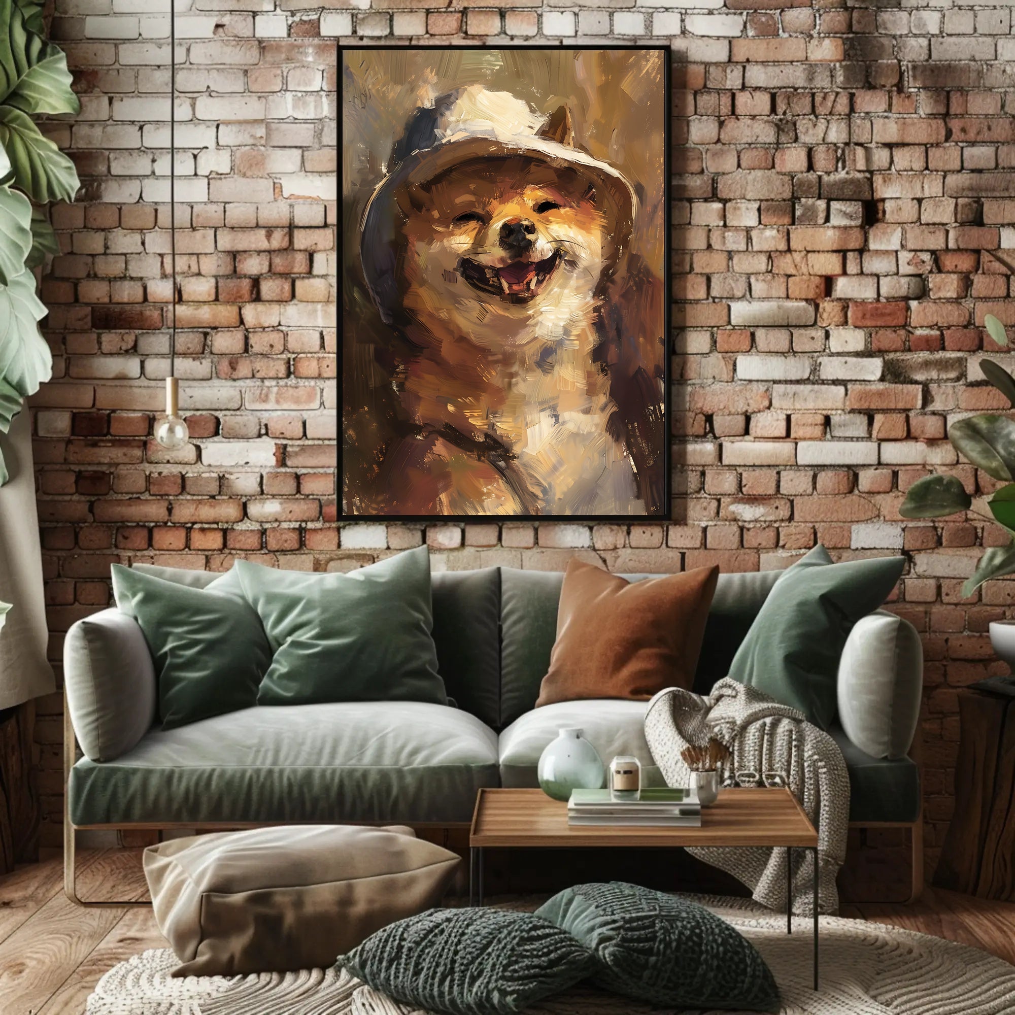 Joyful Shiba Inu Bucket Hat Animal Poster PosterGoat