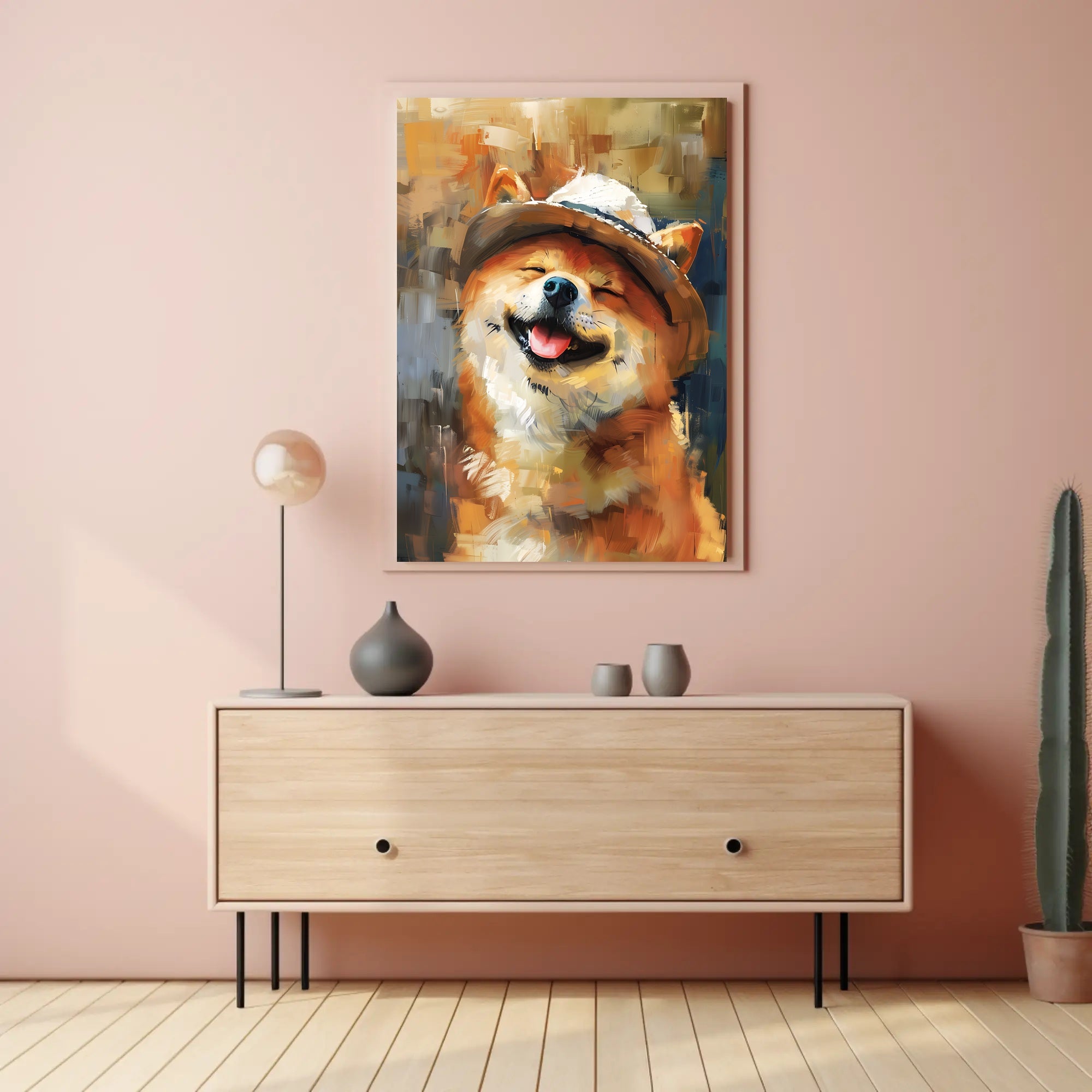 Joyful Shiba Inu Impressionistic Artistic Animal Poster PosterGoat