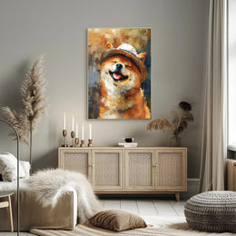 Joyful Shiba Inu Impressionistic Artistic Animal Poster PosterGoat