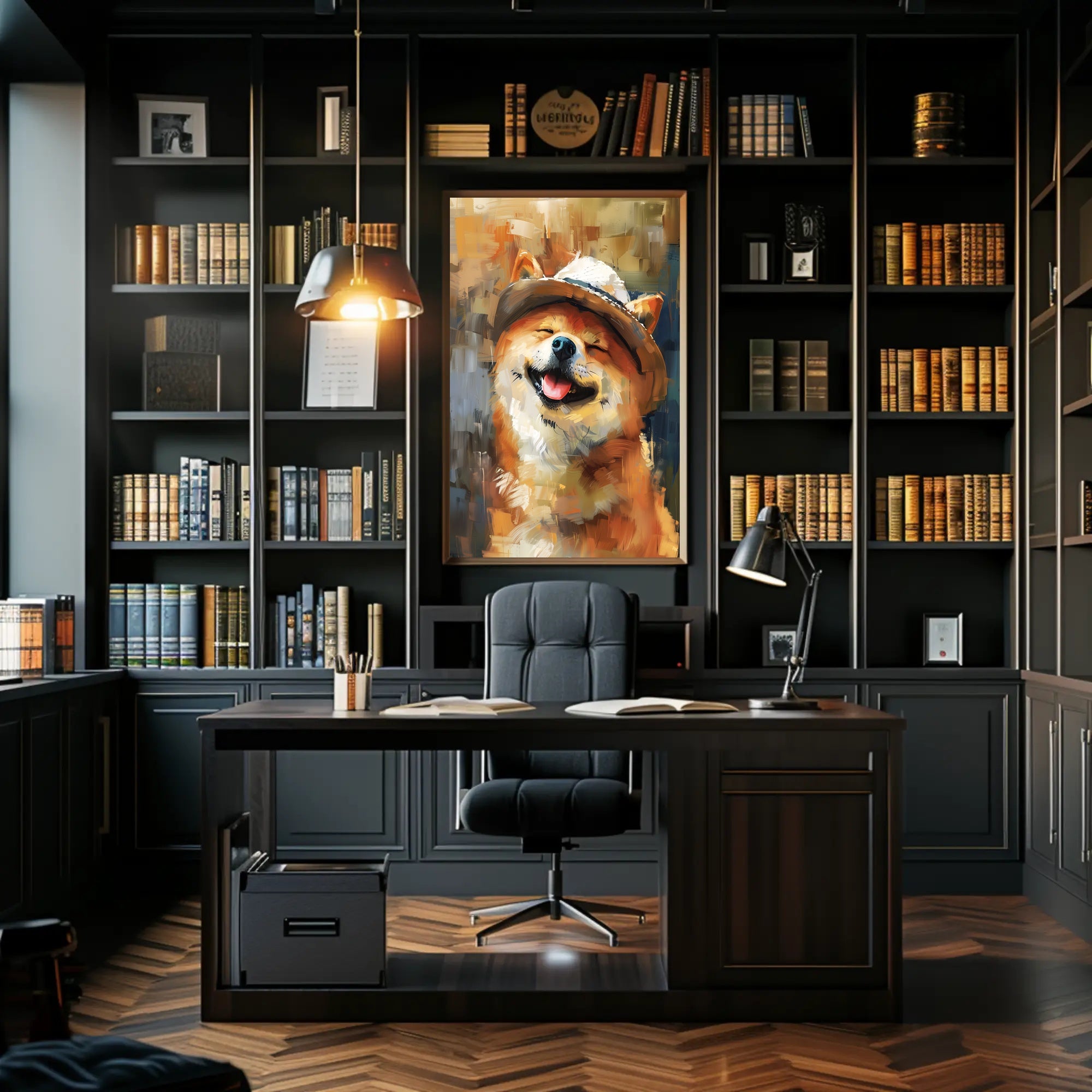 Joyful Shiba Inu Impressionistic Artistic Animal Poster PosterGoat